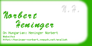 norbert heninger business card